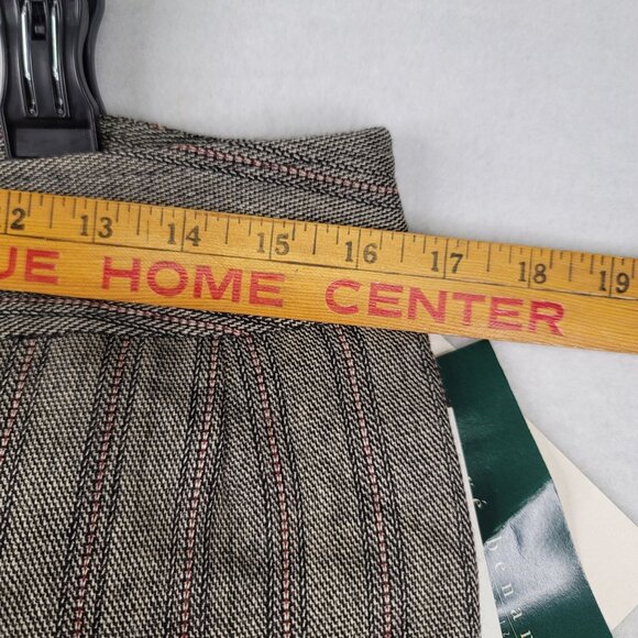 Harve Benard Lined Wool Slit Hem Cropped Pants 12 Striped Gray Professional - Picture 11 of 13